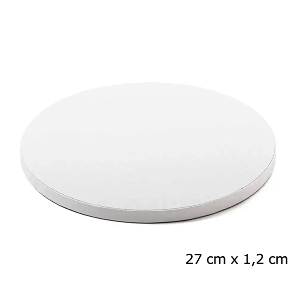 Cake Board, Weiß, Rund, 27,5 cm, ~1,2 cm dick