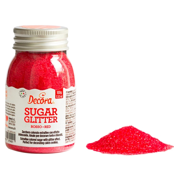 Bunter Zucker Rot (Fein) Decora 100 g