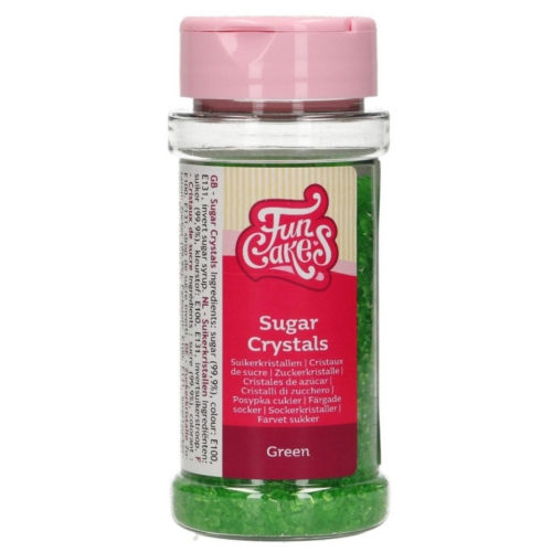 FunCakes, Farbzucker "Sugar Crystals Green", Grasgrün, 80 g