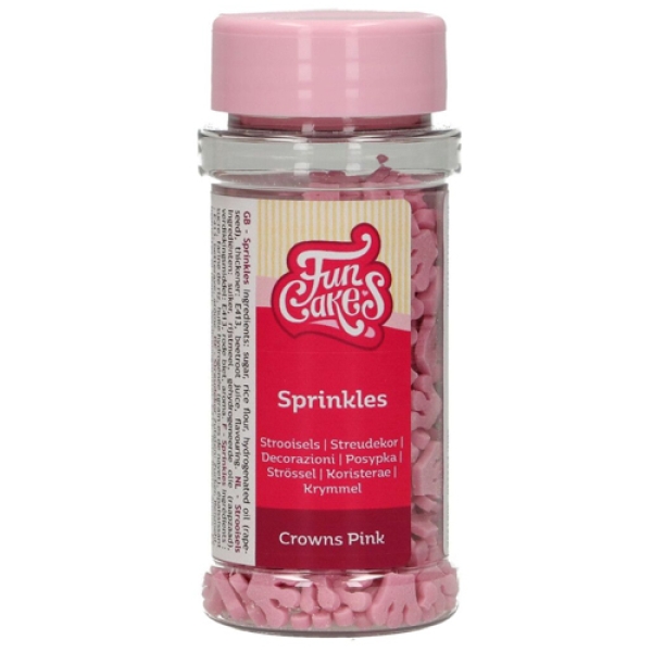 FunCakes, Streudekor "Pink Crowns", Rosa, 45 g