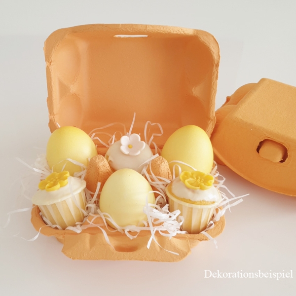 Eierkarton für 6 Mini-Cupcakes, Orange