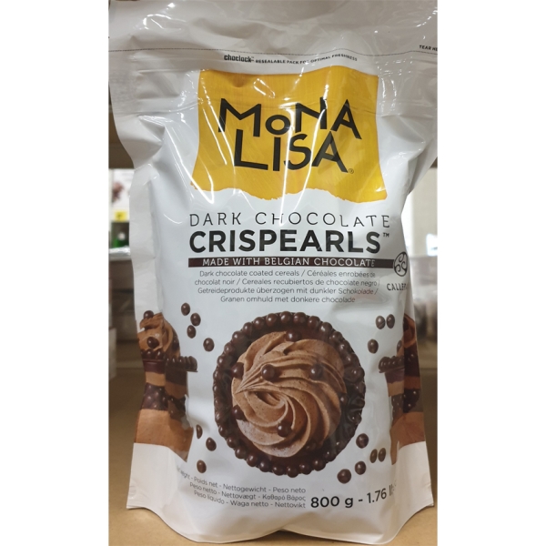 Callebaut, 800 g Schoko-Knusperperlen "Mona Lisa Crispearls™" mit dunkler Schokolade