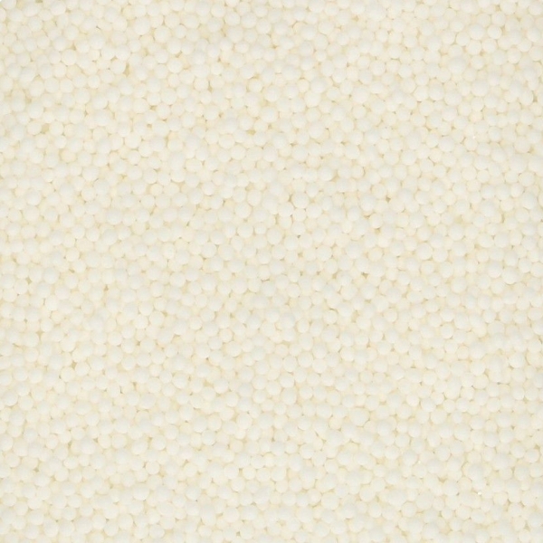 Zuckerperlen "White Nonpareilles", Weiß, 1,5 mm, 80 g, FunCakes