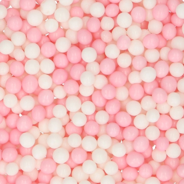 Zuckerperlen Pink-Weiß (matt) 4 mm 60 g