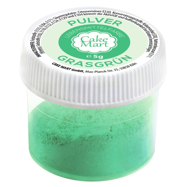 CAKE MART Lebensmittelfarbe Pulver "Grasgrün", grass green, 5 g
