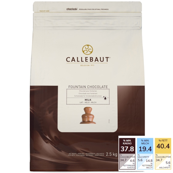 Callebaut Milch Schokolade, Schokoladenbrunnen, 2,5 kg
