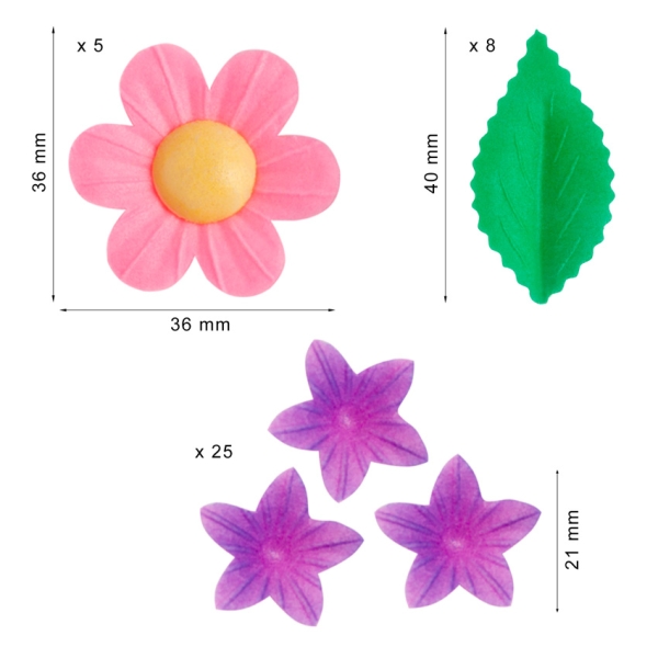 Essbare Blumen mit Blätter