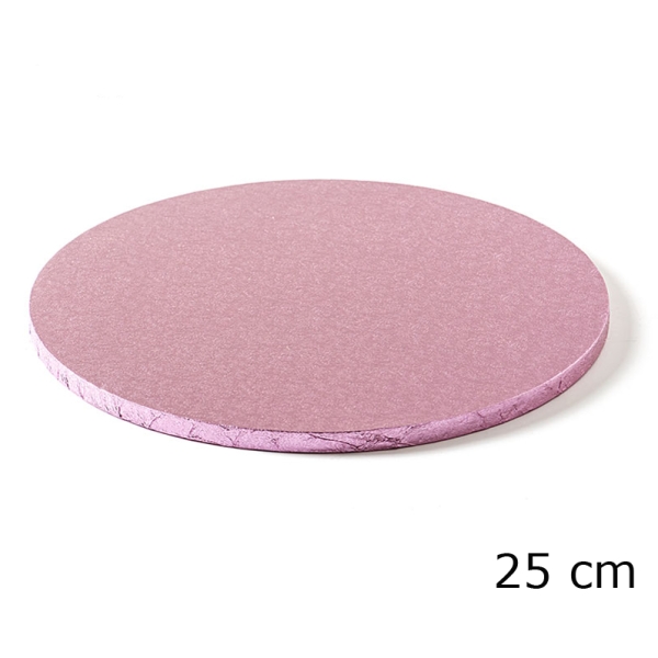 Cakeboard, 25 cm, Rund, Rosa, 1 Stck, ~1,2 cm dick, Tortenplatte
