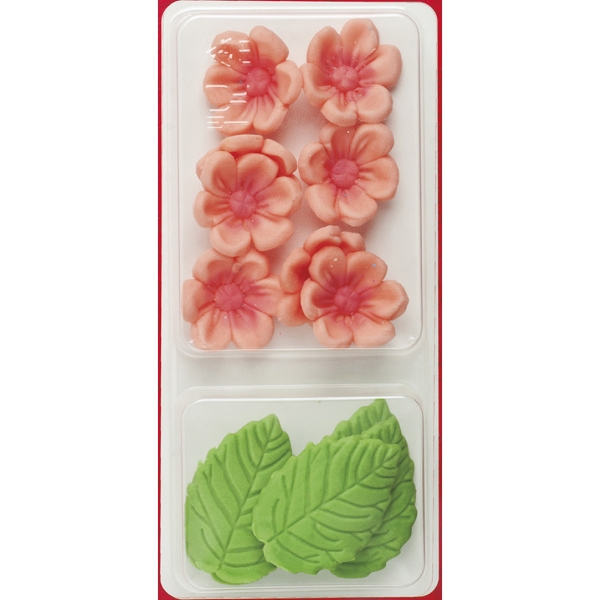 Zuckerblumen & Blätter, Pink