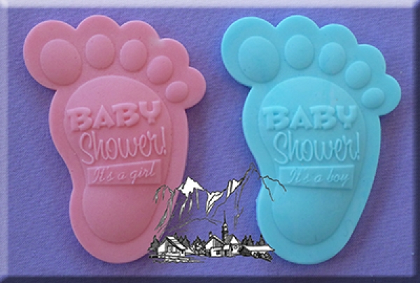 Silikonform für Fondant  "Baby Shower Babyfuss", XL