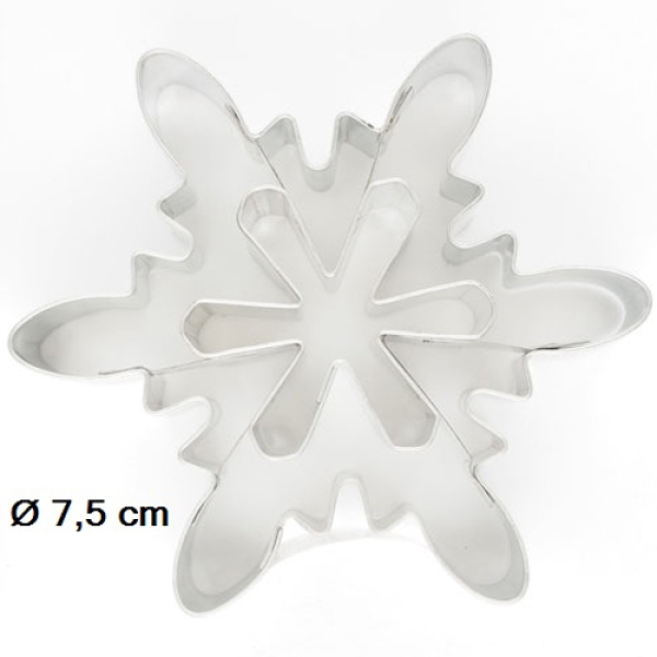 Plätzchen-Ausstecher "Eiskristall" 7,5 cm, für Kekse & Plätzchen, Weißblech