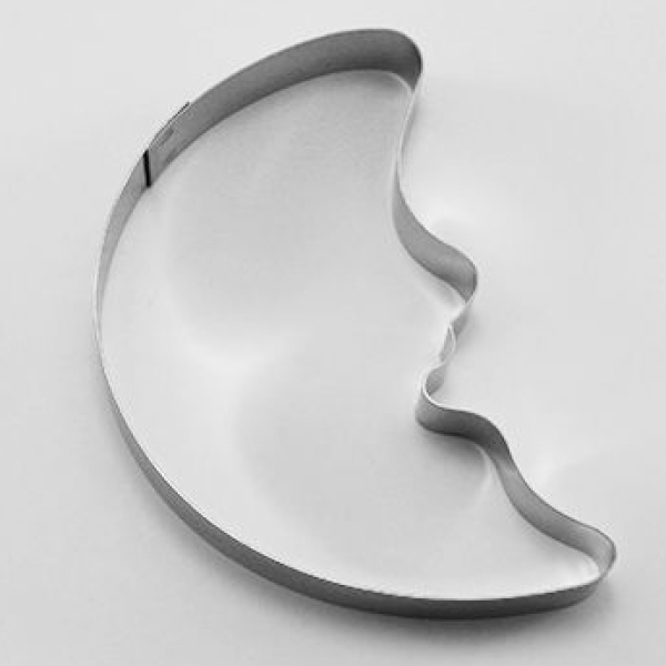 Plätzchen Ausstecher Halbmond mit Gesicht 10 x 6,5 cm