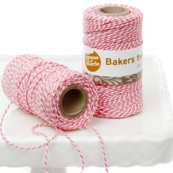 Baker's Twine Garn-Rolle, dick, pink-weiß, 100 m