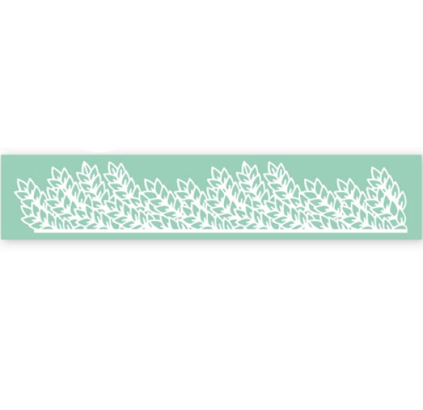 Pavoni Magic Decor Essbare Spitze Silikon-Matte 40 x 9 cm, Blätter-Bordüre