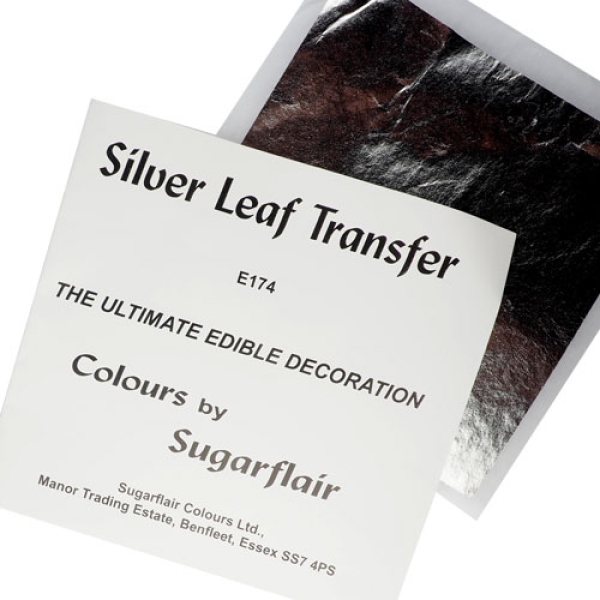 Sugarflair Colours, 1 Blatt essbares Blattsilber, 9,5 x 9,5 cm