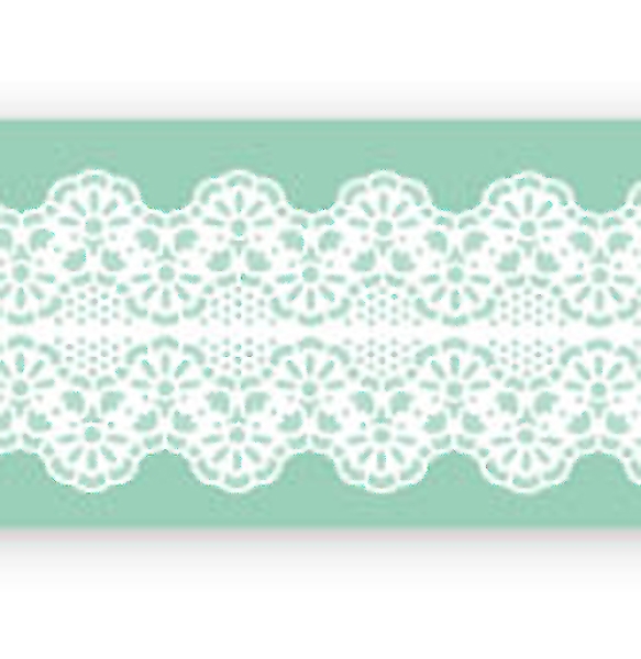 Pavoni Magic Decor Essbare Spitze Silikon-Matte 40 x 9 cm, Blumen-Bordüre