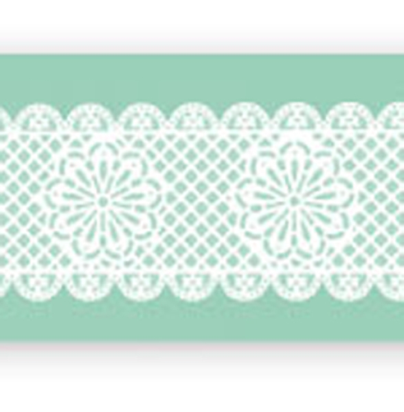 Pavoni Magic Decor Essbare Spitze Silikon-Matte 40 x 9 cm, Blumen-Bordüre