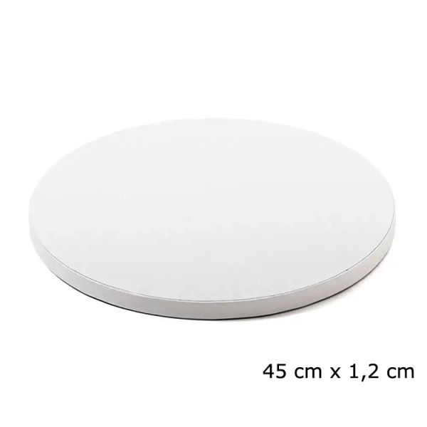 Cake Board, Weiß, Rund, 45 cm, ~1,2 cm dick