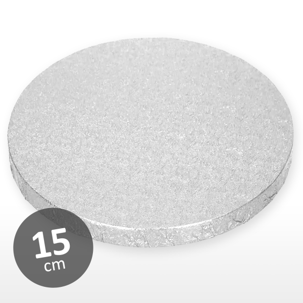Cakeboard, 15 cm, Rund, Silber, 1 Stck, ~1,2 cm dick, Tortenplatte