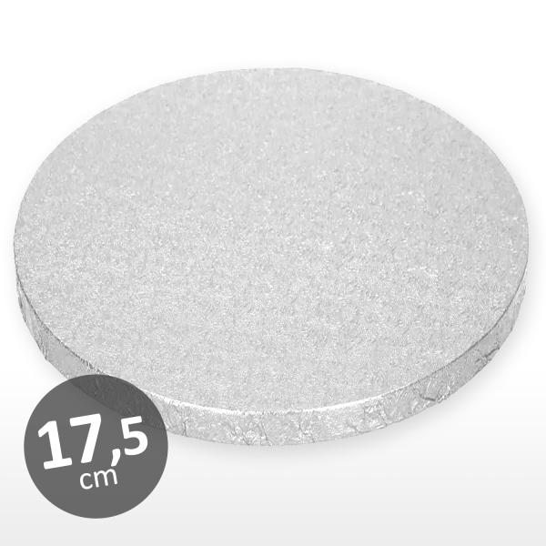Cakeboard, 17,5 cm, Rund, Silber, 1 Stck, ~1,2 cm dick, Tortenplatte