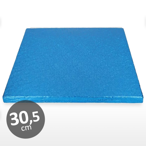 Cakeboard, 30,5 cm, Quadrat, Blau, 1 Stck, ~1,2 cm dick, Tortenplatte