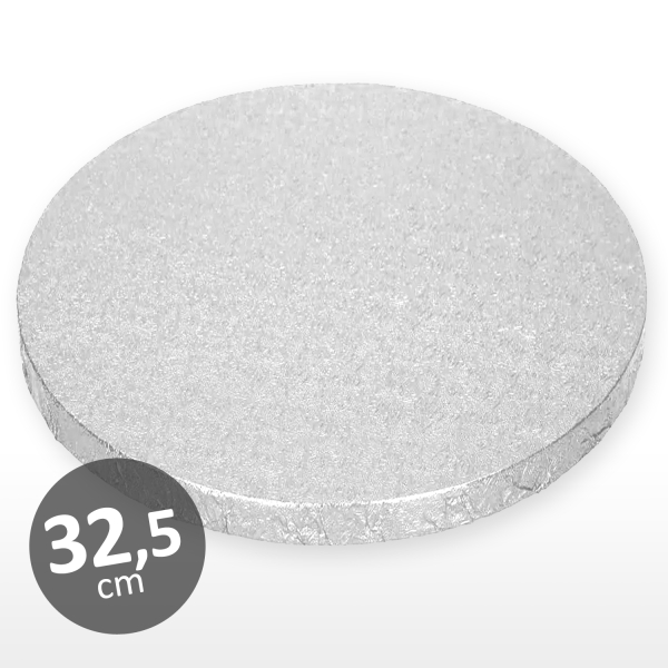 Cake Board, Silber, Rund, 32,5 cm, ~1,2 cm dick