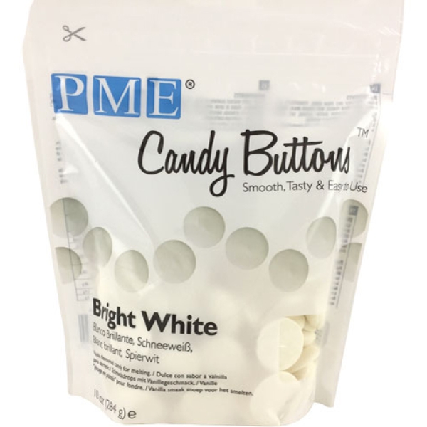 PME Candy Buttons Vanilla Extra Weiß, Schmelzdrops, 284 g
