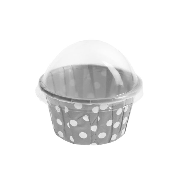 Crinkle Cups mit Deckel, 6 Stück, Grau