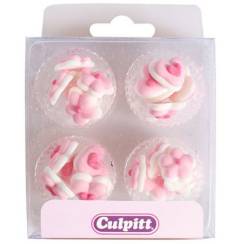 Cupcakes-Deko, mini Herzen und Blumen