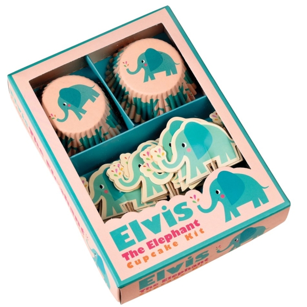 Rex Cupcakes Kit "Elefant'' Muffinförmchen mit Picker