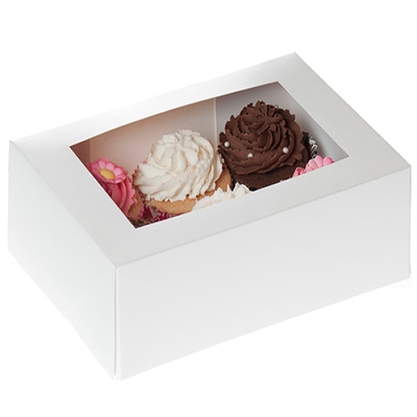 Cupcake Box für 6 Cupcakes, weiß, 100 Stück