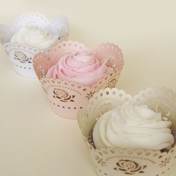 Cupcakes-Wrapper, rosa, 12 Stk