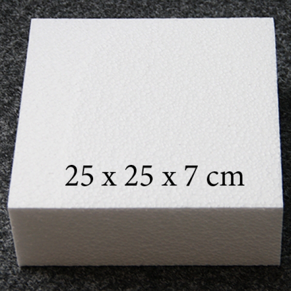 Torten Dummy quadrat, Hochzeitstorte 25 x 7 cm
