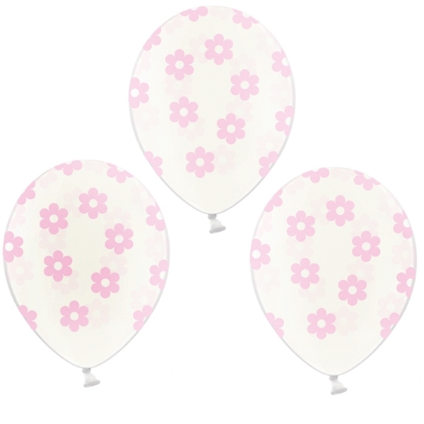 Luftballons Blumen Baby Pink