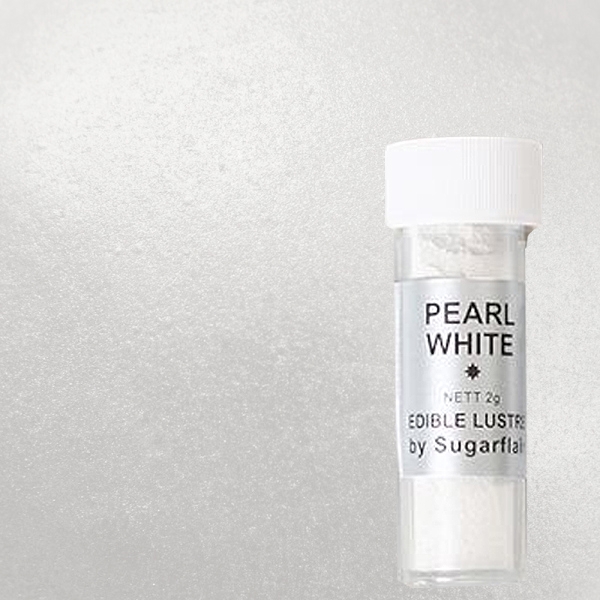 Sugarflair Lebensmittelfarbe Glanz Pulver, Perlweiß (Pearl White), 2 g