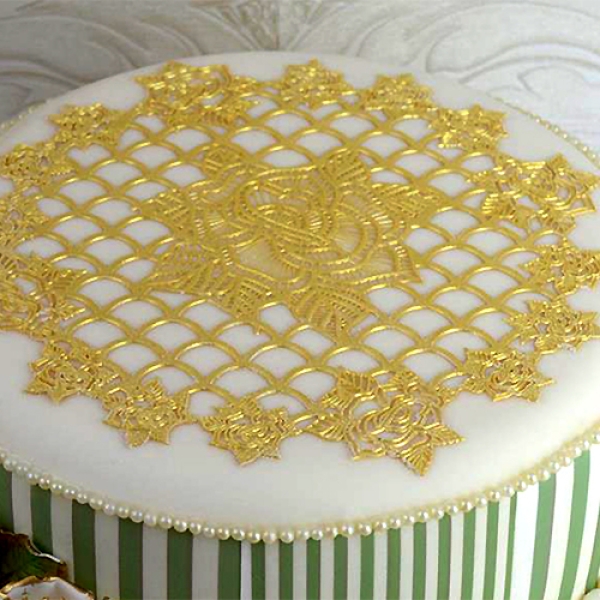 Cake Lace Silikonform für essbare Spitze "Ring of Roses"