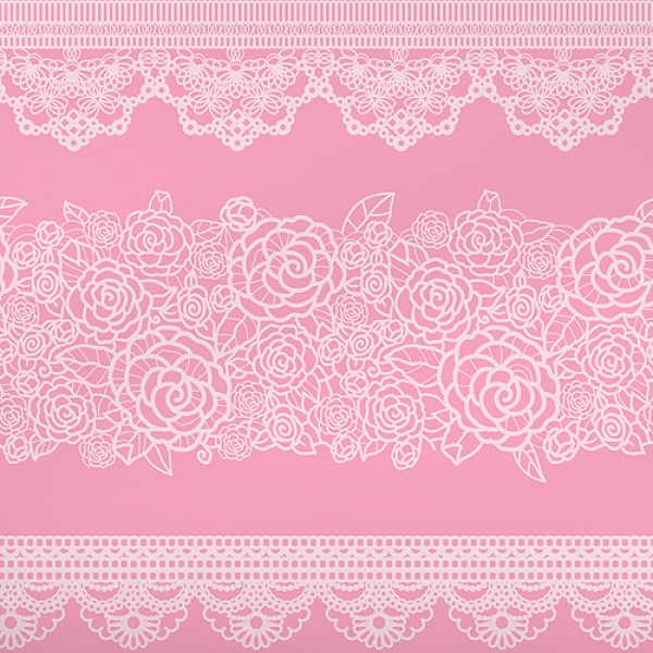 Zuckerspitze Icingmatte 'Lace Rose' Durchmesser 40 x 27 cm