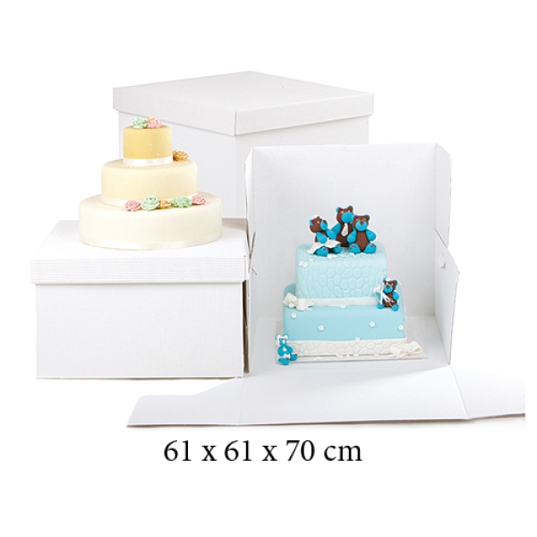 Tortenbox würfel, extra tief, XXL-Karton für Torte, XXL-Karton für Torte, 61 x 70 cm, 1 Stck.