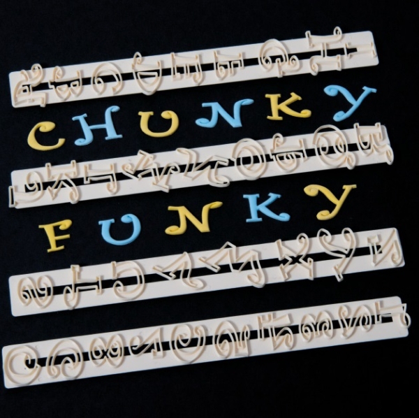 FMM Ausstecher für Fondant Alphabet/Zahlen, "Chunky Funky"