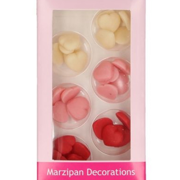 Marzipan-Herzen, Rot, Pink & Weiß, 30 Stück á 1 cm, FunCakes