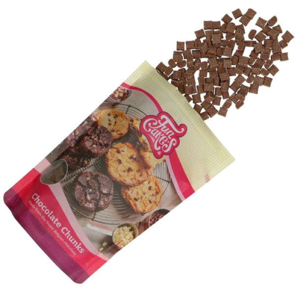 Backfeste Schokolade Chunks "Milch", 350 g, FunCakes