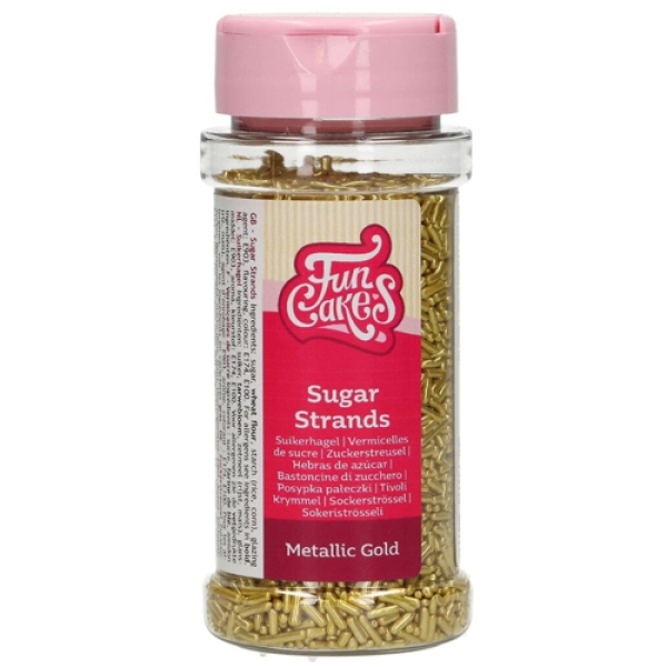 FunCakes, Streusel "Sugar Strands Gold", golden, 80 g