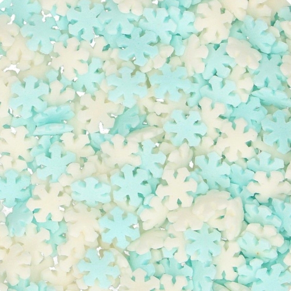 Zuckerdekoration 'Schneeflocken' weiß und blau, 50 g, FunCakes