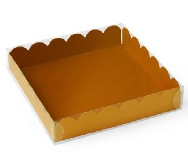 Macarons-Schachtel mit Deckel, für 9 Macarons/Kekse, gold