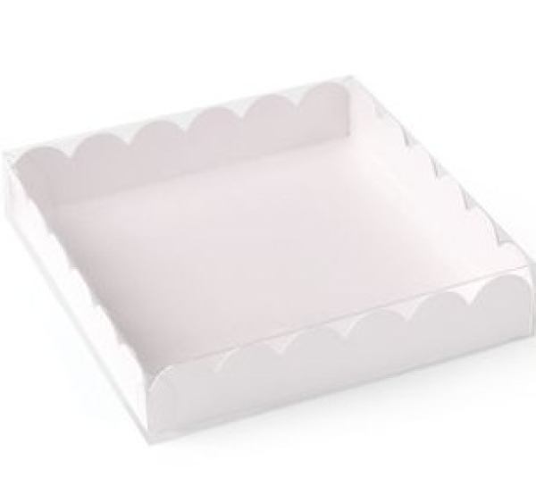 Macarons-Schachtel mit Deckel, für 9 Macarons od. Kekse, weiß