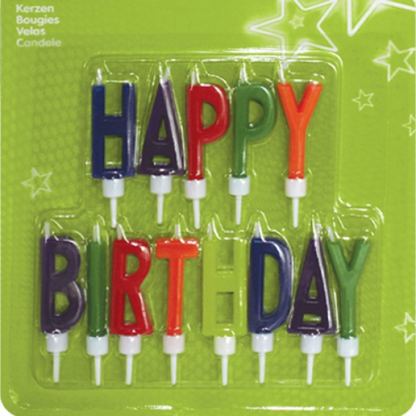 Geburtstagskerzen "Happy Birthday", Buchstaben, 13 Stück