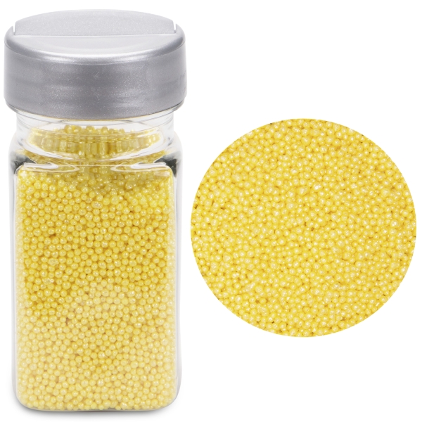 Zuckerperlen / Nonpareilles, 1,5 mm, lemon-gelb, 65 g