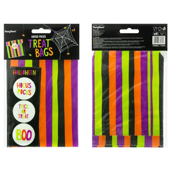 Geschenktüten "Halloween" mit Stickern, 6 Stück