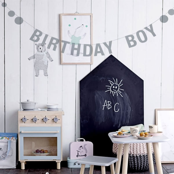 Partygirlande "Birthday Boy", Jungengeburtstag, 2,2 m x 12 cm