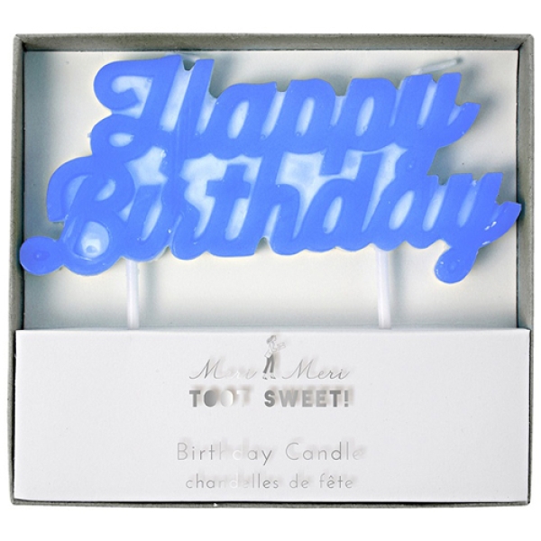 Geburtstagskerze Cupcakes & Torte, HAPPY BIRTHDAY, blau, 12 cm